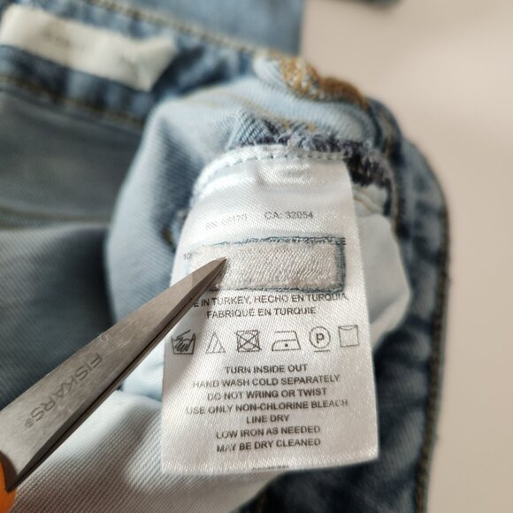 Pilcro Script Womens Faux Pearl Embellished Skinny Jeans Sz 25 Light Wash Glam - Picture 14 of 16